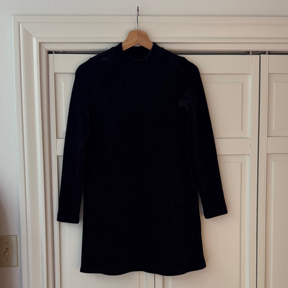 Nordstrom Girls’ Corduroy Black Long Sleeve Dress